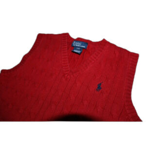 Polo Ralph Lauren Boy's Red Sweater Vest Size Small (8)
